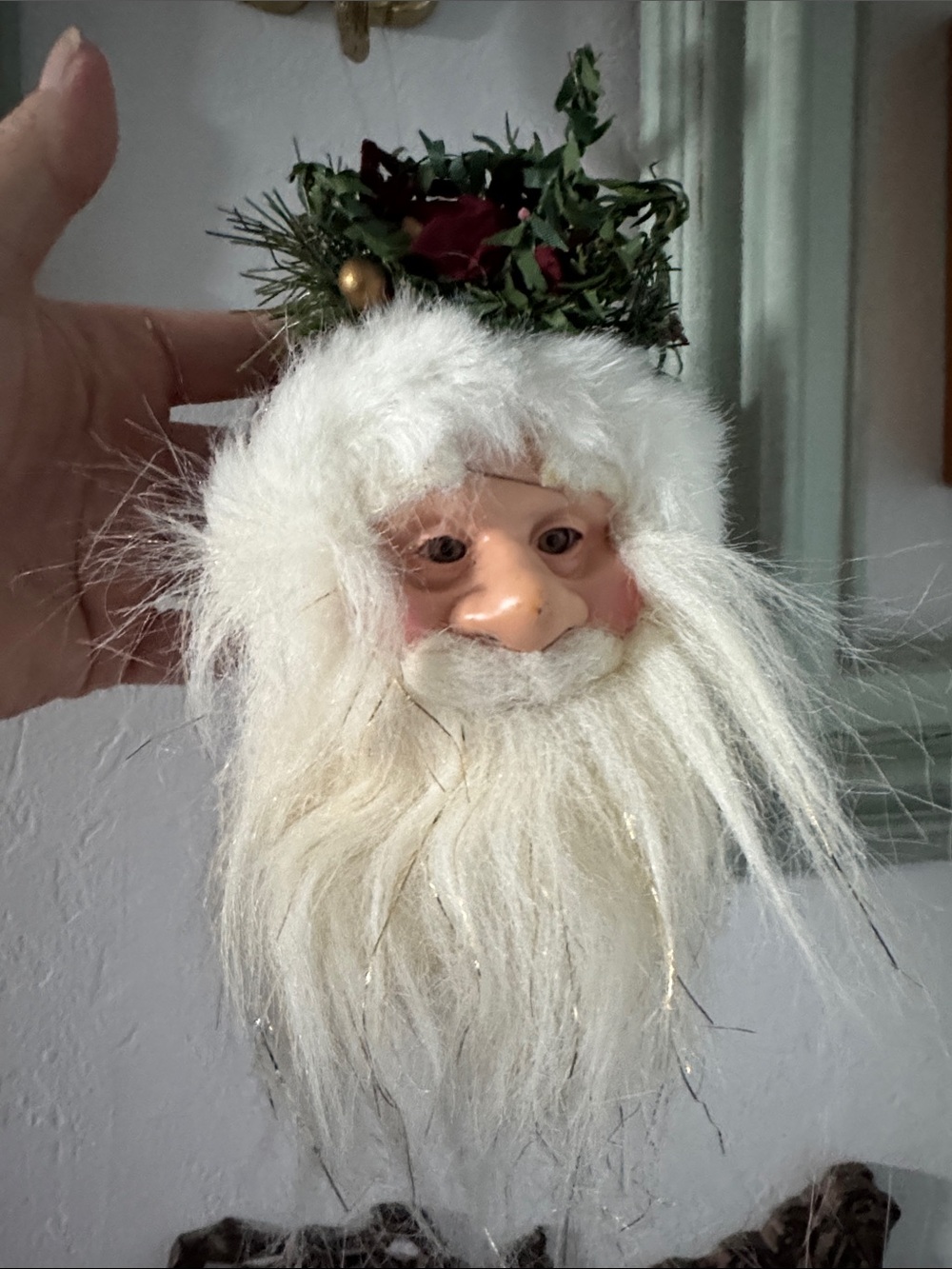White Bearded Santa Head Holiday Ornament - Brand: Hallmark